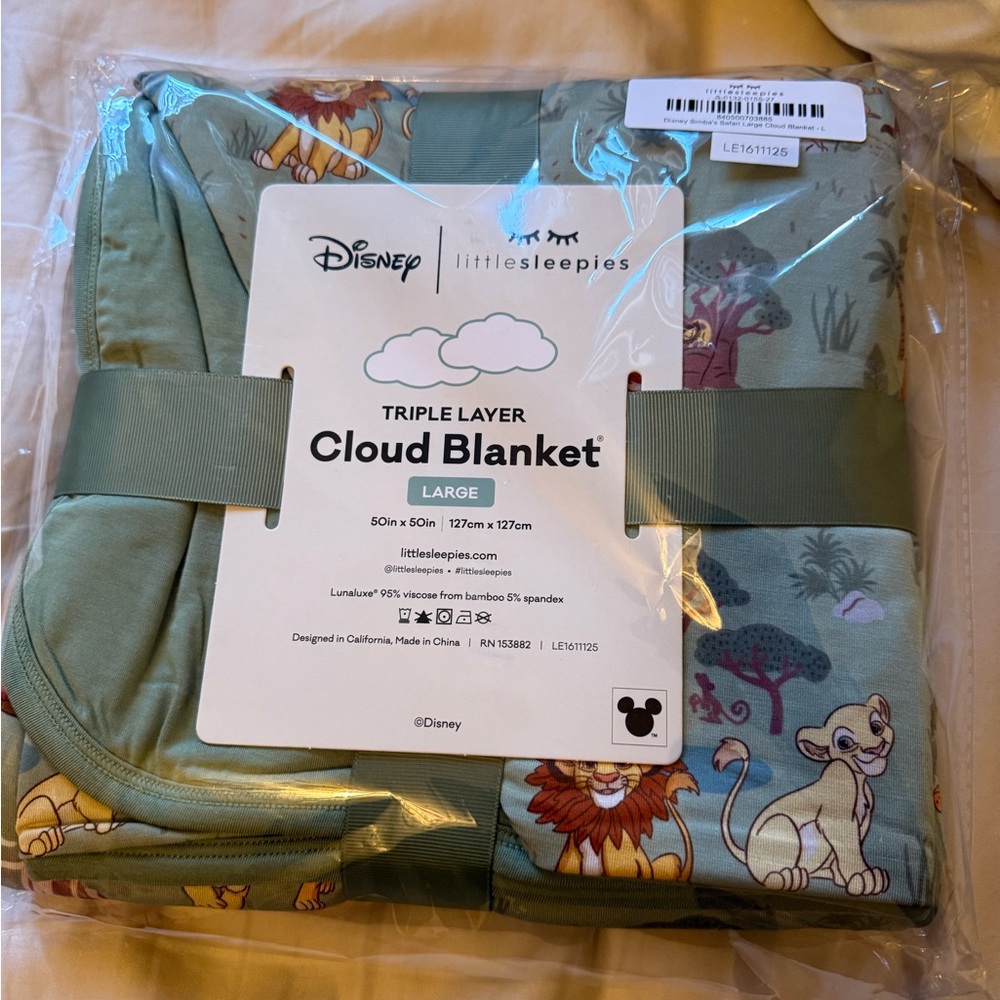 Disney Little Sleepies Green Lion King Cloud Blanket